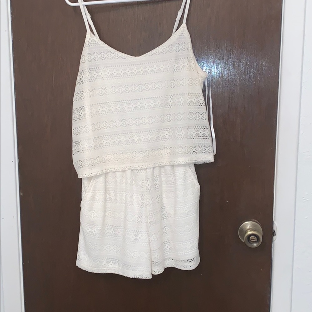 White lace romper